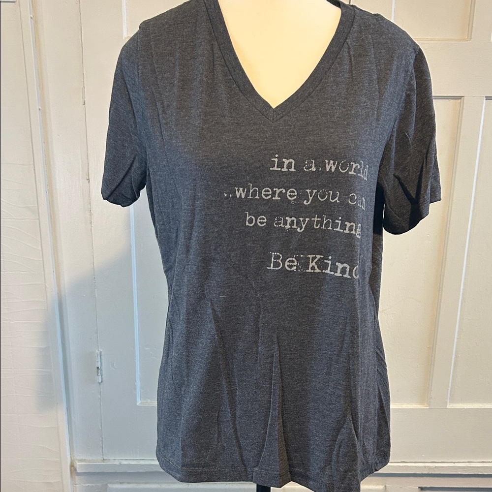 Charcoal V-Neck Graphic Tee